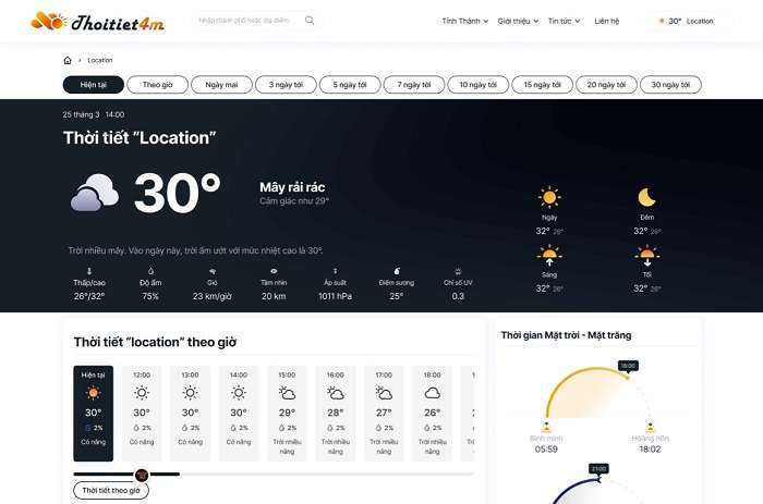 thiết kế website Thời Tiết 4M